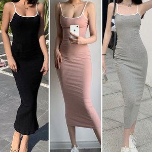 도매짱 나시 원피스 민소매 끈 롱원피스 여름 바캉스 휴양지 비치 휴가 홀복