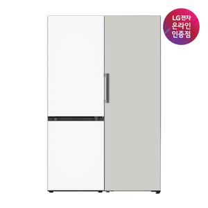 LG 컨버터블 세트 오브제컬렉션 상냉장+김치냉장고 Q343MHHF33+Z321AA3C 344L+324L