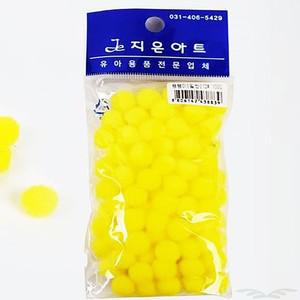 뿅뿅이 일반 12- 노랑 노랑 12mm 뿅뿅이 칼라 칼라 뿅뿅이 솜공 솜방울 12mm 노랑 뿅뿅이크기