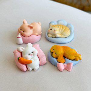 포근 잠자는 동물피규어 4종세트