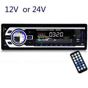 카 라디오 오디오 블루투스 우퍼 리시버 AUX 동글 자동 12V/24V 자동차 스테레오 FM MP3 플레이어 스피커