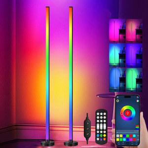 무드등 스마트 RGB LED 플로어 램프 원격 제어 음악 동기화 코너 조명 타이머 침실 거실용 모던 무드 스탠딩