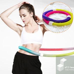 Ollimo 허리 훌라후프 860g 스프링 다이어트 운동기구 실내 꽈배기 지압 용수철 마사지