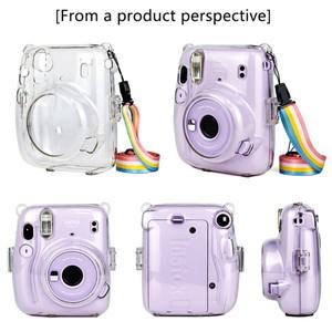Fujifilm Instax Mini 11 카메라 케이스 투명 보호 케이스 카메라 스트랩 카메라 케이스 커버