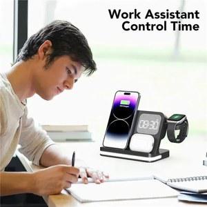 iPhone 용 6 In 1 무선 충전기 스탠드 S23 S22 Ultra Note Fold Galaxy Watch 5 4 Active Buds 고속 충전 도킹 스테이션