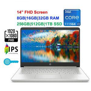 HP 2021 14 FHD LAPTOP 랩탑 노트북 Intel i3-1115G4 ( i5-1035G4),Upto 4.1GHz,32GB RAM1TB SSD 솔리드