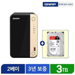 Qnap 큐냅 NAS TS-264-4G-KR 스토리지 하드 합본 3TB 씨게이트 Ironwolf 3TB X 1개 HDD 포함