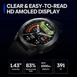 Zeblaze Stratos 3 PRO GPS 스마트 시계 1.43인치 HD AMOLED 디스플레이 내장 블루투스 휴대폰 통화 남성