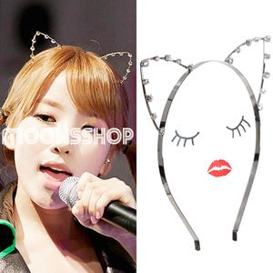 [문스샵] 고양이귀 머리띠 큐빅 진주 귀여운 헤어밴드