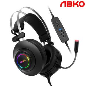 [포토리뷰이벤트]앱코 해커 N550 ENC 가상7.1채널 진동 RGB 게이밍 헤드셋 [블랙]
