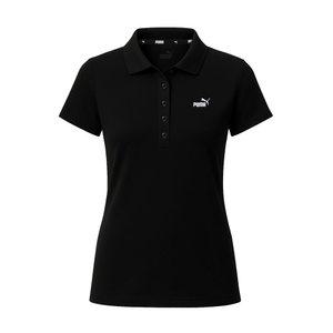 푸마 PUMA 에센셜 여성 반팔 티셔츠 폴로티 카라티 블랙 586779-01