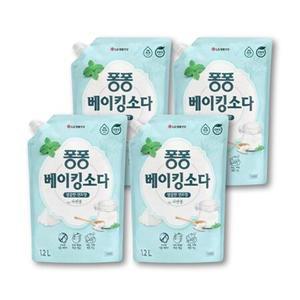 LG생활건강 퐁퐁 베이킹소다 주방세제 리필 1.2L 4개