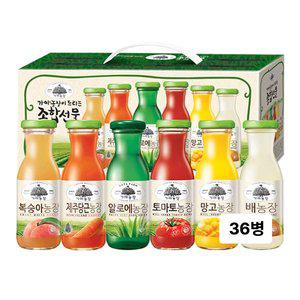 [웅진] 가야 종합 음료선물세트 (6종) 180ml x 36병 알로에 토마토 망고 배 복숭아 당근