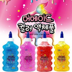 종이나라 머메이드 컬러 액체풀 4종 / 슬라임풀 슬라임만들기 액체풀 반짝이풀 야광풀