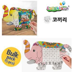 [XBI76186]컬러룬 퍼즐 스티커 코끼리 5인 기타미술놀이
