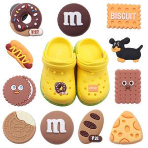 핫도그 PVC 신발 단추 참 장식품 더 치즈 클로그 샌들, DIY 어린이 손목 밴드, 11 18