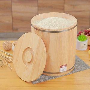 원목 오크 쌀통 가정용 쌀독 쌀 보관함 방습 잡곡 밀폐 20kg