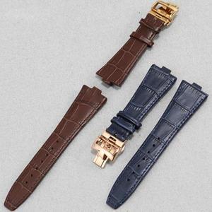 바쉐론 콘스탄틴 4500V P47040 용 정품 가죽 시계 스트랩, 올림 나방 밴드 액세서리, 25.8mm 손목