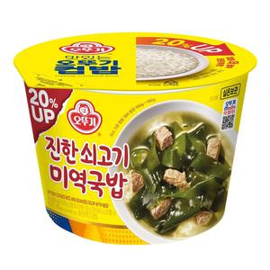 오뚜기 컵밥 진한 쇠고기미역국밥 314g 사무실 간식 옛날과자 인간사료 초코파이 오예스