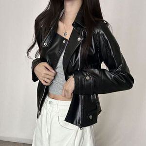 오픈 클로징 디테일 포인트 여성 슬림 라이더 자켓