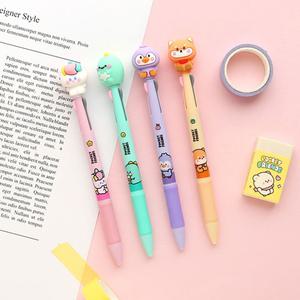 핑크풋 쪼꼬미친구들 피규어 3색 볼펜 /필기용품/다기능펜/다색/캐릭터/어린이/키즈/학생/사무실/오피스