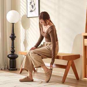 카시나 시빌 Cassina Civil 피에르 잔느레 라탄 스툴 잘생쁨 벤치 카페의자 2인용 원목