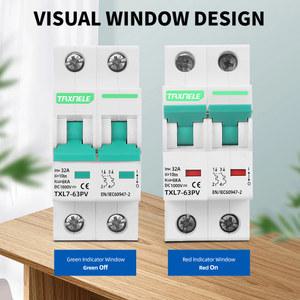 태양광 미니 회로 차단기 과부하 보호 배터리 스위치, 태양광 PV, 2P DC 1000V L7 MCB, 10A, 16A, 20A, 25A, 32A, 40A, 50A, 63A
