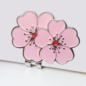 벚꽃 골프 볼마커 핑크 꽃 자석 클립 볼마크