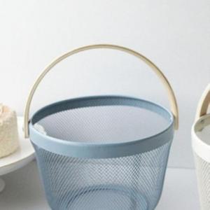 철철망 메탈바구니 와이어바구니 컨테이너 철제용기 철제정리함 (화이트)