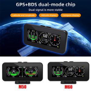 자동 HUD 헤드업 디스플레이 GPS 디지털 속도계 오프로드 4x4 경사계 스마트 슬로프 계량기 프로젝터 자동차 M60 M50