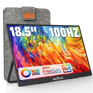INNOVIEW 휴대용 모니터 18.5인치 100HZ 120% SRGB, 1080P FHD IPS 대형 모니터, 노트북 USB C HDMI HDR 여행용 킥스탠드 MAC PC XBOX 호환용 PS4/5 스위치 포함