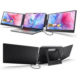KYY 노트북용 트리플 포터블 모니터, 14인치 FHD 1080P USB C 노트북 화면 익스텐더 IPS 컴퓨터 디스플레이, 화면용 듀얼 12인치 16인치 X90A(맥, 윈즈, 안드로이드)