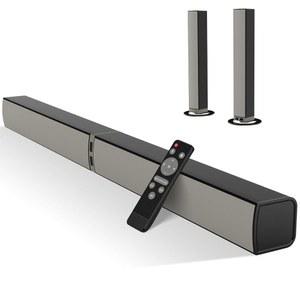 MZEIBO TV 사운드 바, 스마트 TV용 사운드 바, 블루투스 5.0 사운드 바 60W 32인치 탈착식 사운드 바(HDMI-ARC /광학적 /AUX 연결, TV 스피커 사운드 바(베이지 /블랙)