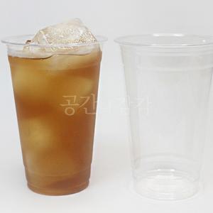 큰 일회용 플라스틱 컵(10개) 16온스 480ml 페트 빅사이즈 커피 맥주 주스 음료 뚜껑없는