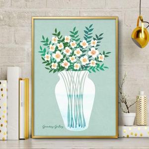 [JHQPSQ1T_4B]북유럽그림액자 북유럽그림 꽃병 꽃 A3 VASE4