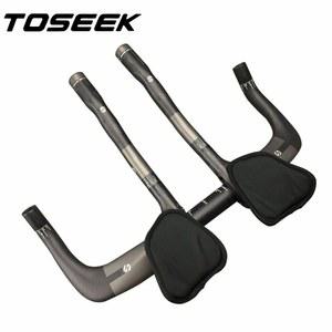 tt바 TOSEEK 탄소 섬유 타임 트라이얼 핸들바 자전거 로드 TT 레스트 바 트라이애슬론 종료 400mm 420mm 440mm
