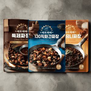 차오차이 짜장 3종 직화 특제 비프유니 180g 각 4개 간편조리 한끼식사