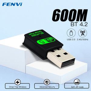 USB 와이파이 원격 제어 블루투스 어댑터 600Mbps 2.4G 5GHz Wi-Fi 안테나 듀얼 밴드 802.11ac 미니 무선