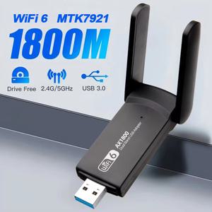 와이파이 원격 제어 6 AX1800 USB 3.0 어댑터 듀얼 밴드 2.4G/5Ghz 수신기 동글 네트워크 카드 안테나 무
