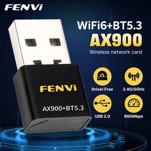 AX900 와이파이 원격 제어 6 어댑터 BT5.3 듀얼 밴드 2.4G/5GHz USB 네트워크 무선 WLAN 수신기 동글 PC Wi