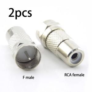 RCA 암 잭 TV 비디오 커넥터에 2pcs 어댑터 F 수 플러그 동축 케이블 스트레이트 RF 동축 D6