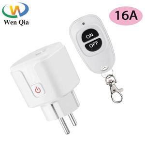 100%호환433 mhz 무선 원격 제어 스위치 110V 16A EU FR 스마트 소켓 플러그 ON OFF 조명용 전기 콘센트