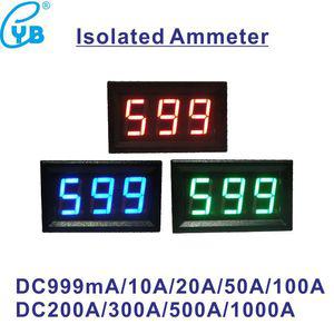 호환 블랙 커버 절연 계량기 LED 디지털 DC 전류 테스터 전류계 암페어 50A 75mV 100A 200A 300A 500A