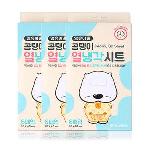 곰탱이 열 냉각시트 어린이용 6매입 3개
