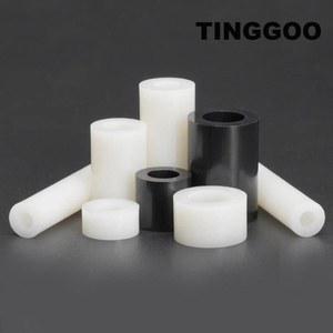 평와셔 50pcs 내부 직경 3 4 5 6 8mm 검정 흰색 M3 M4 M5 M6 M8 ABS 나일론 비 스레드 스페이서 나사 볼트