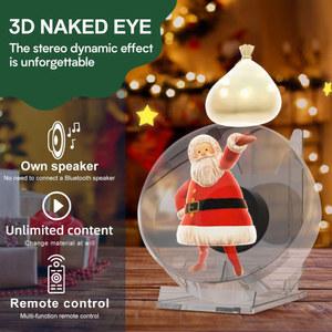 3D HD 홀로그램 선풍기 LED 사인 플레이어 지지대 이미지 비디오 상점 파티 크리스마스 디스플레이