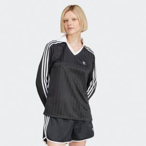갤러리아 [ADIDAS](여성용)아디컬러 풋볼 자카드 브이넥 긴팔 폴로 셔츠/JD2603