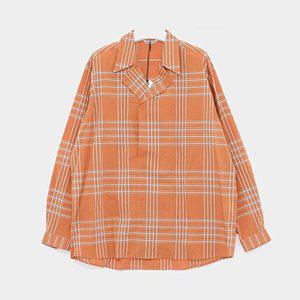 [오라리]오라리 25SS 워시드 핀스 타이프라이터 체크 남성 셔츠 A25SS02TC AMBER CHECK
