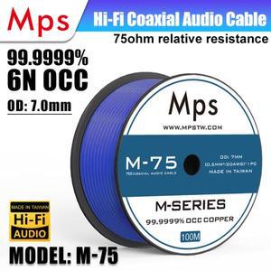 호환 HiFi MPS M-75 99.9999% OCC 75ohm 동축 케이블 디지털 신호 가상 증폭기 CD DVD DAC  와이어 RCA BNC