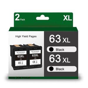 63XL 블랙 잉크 카트리지 교체용 HP 63 XL HP63 HP63xl 오피스젯 3830 4650 4655 5200 5255 5258 엔비 4510 4520 4512 4513 4516 데스크젯 1112 3630 3632 3634 2130 2132